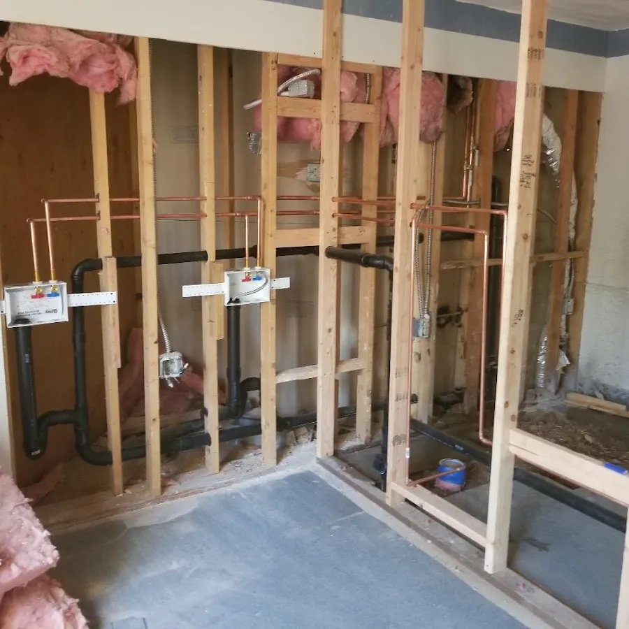 Copper pipe rough-in and plumbing installation in Wilkinsburg